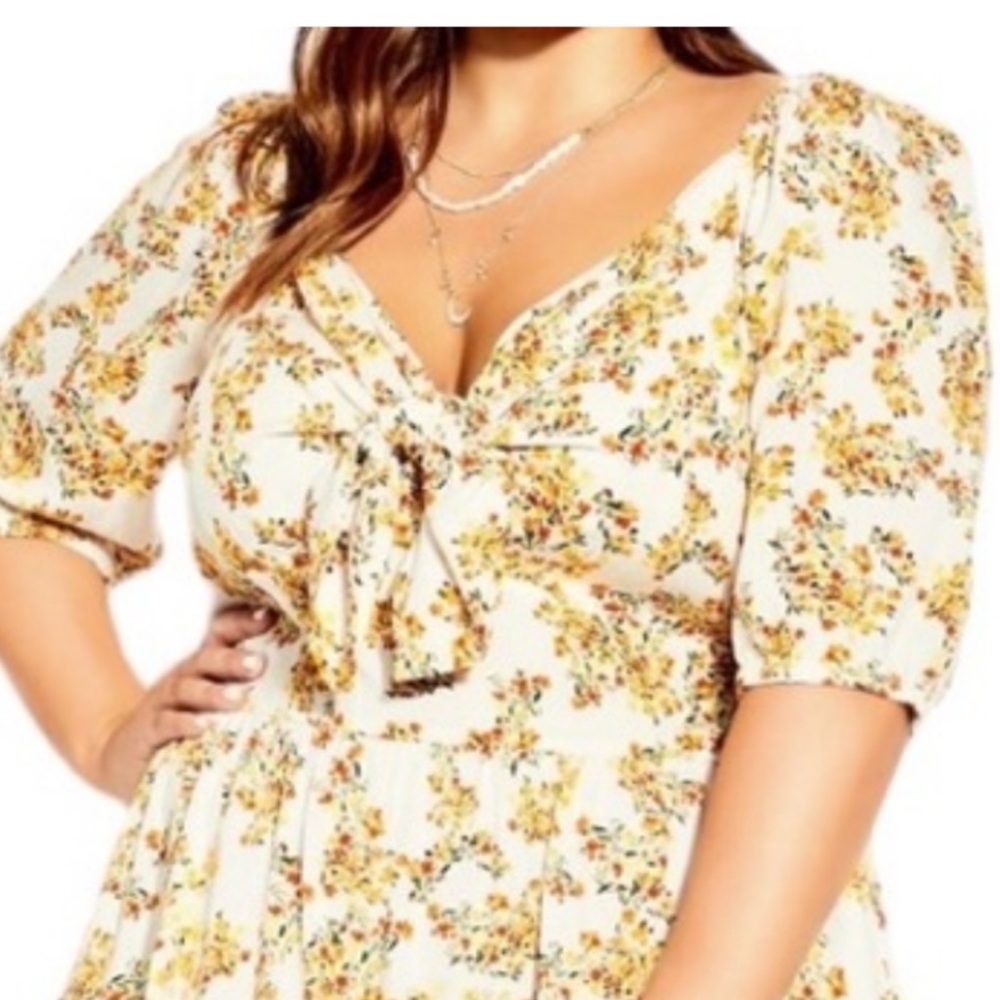 City Chic yellow Sorrento Dress. Size 16. NWT